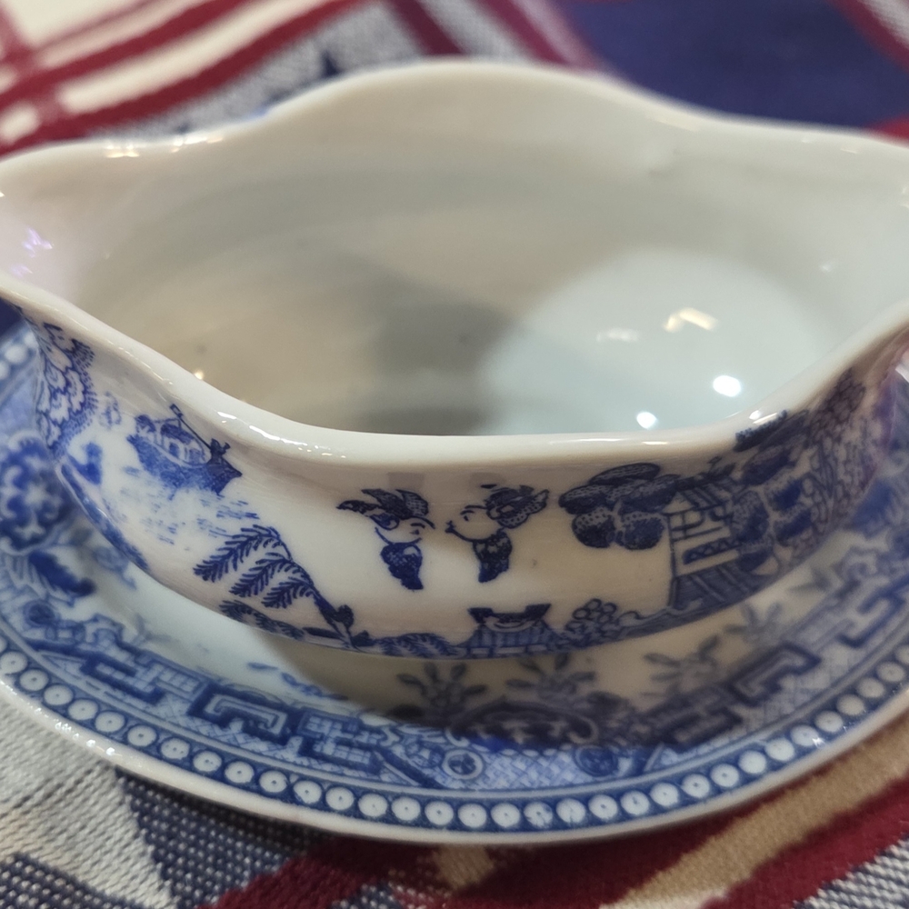 Blue and White Porcelain Doll Tea Set